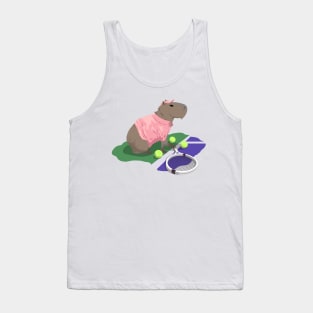 Capybara Tennis - Pink Tank Top